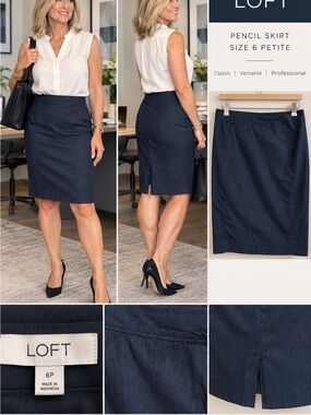 LOFT Blue Pencil Skirt